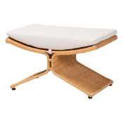 bali & pari Reya Natural Rattan Footstool - Sculptural Handwoven Ottoman with Pedestal Base for Boho, Coastal, or Tropical Lounge and Living Spaces Baxton Studio restaurant furniture, hotel furniture, commercial furniture, wholesale living room furniture, wholesale ottoman, classic ottoman